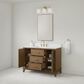37B Fenwick 48" Single Bathroom Vanity in Kona with Glossy White Composite Stone Top and Backsplash, , large