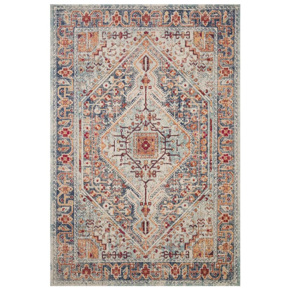 Loloi II Nour NU-03 6"5" x 8"8" Blue and Fiesta Area Rug, , large