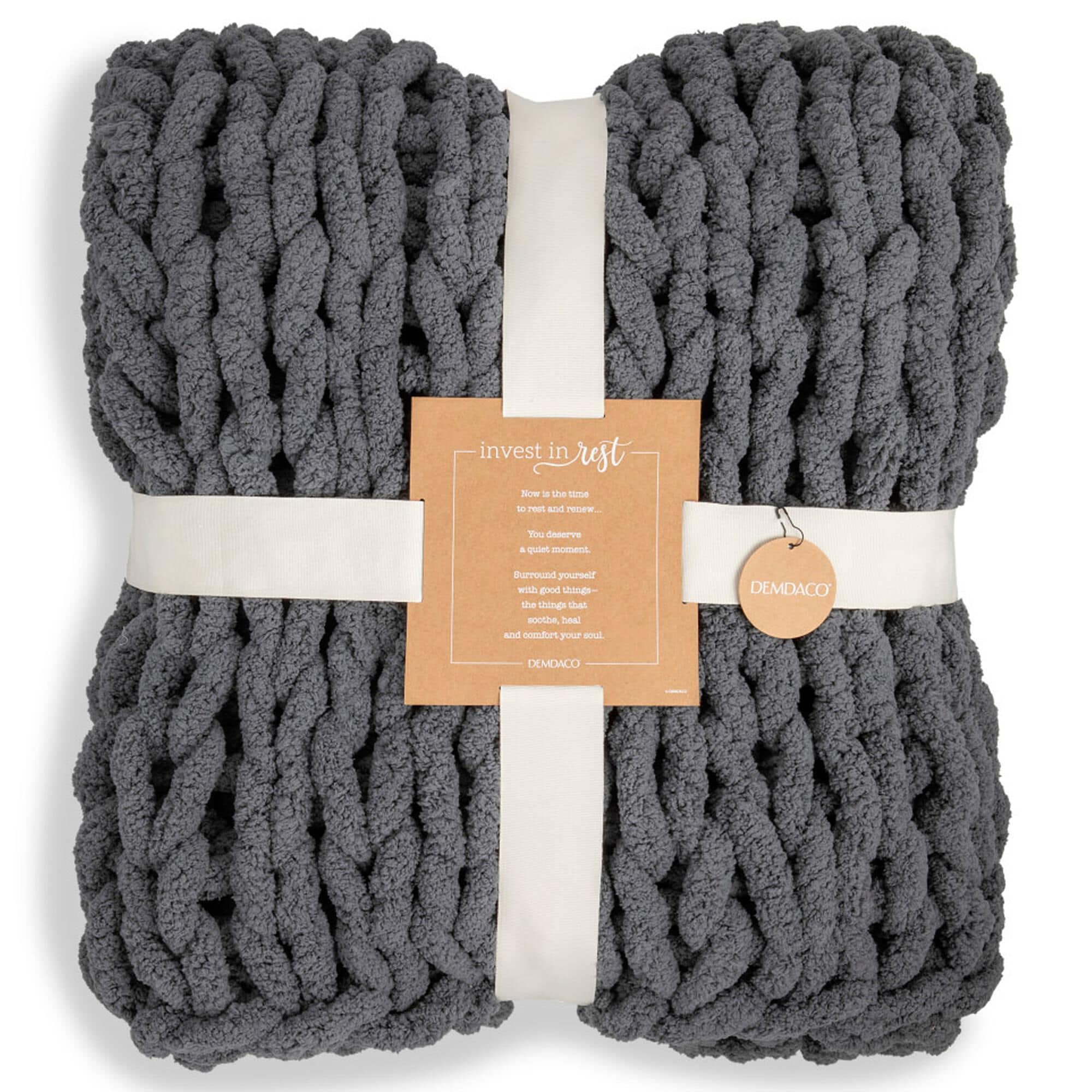 Charcoal knit blanket cheap