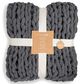 Demdaco Chunky Knit 65" x 70" Throw Blanket in Charcoal, , large