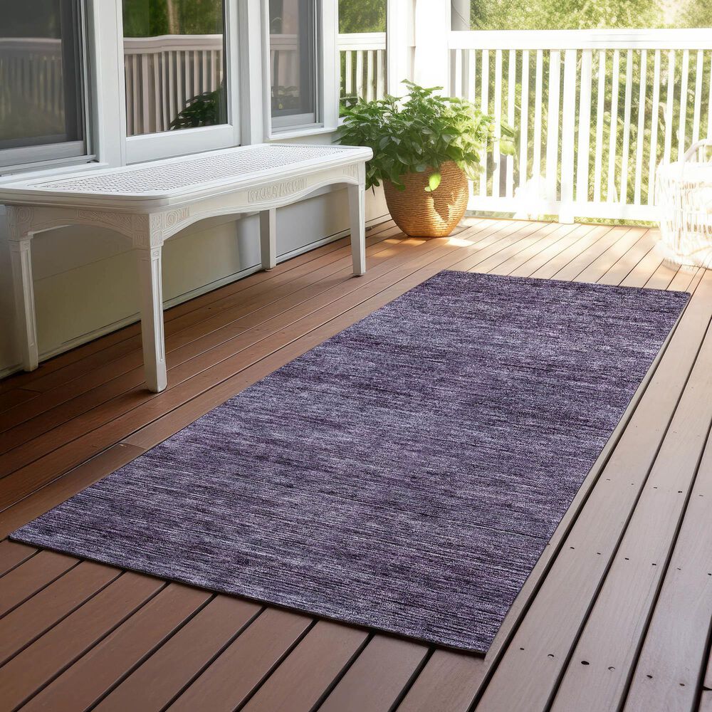 Dalyn Rug Company Soft Essentials Solid Plum 2'3" x 7'6" Indoor/Outdoor Runner, , large