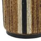 Maple and Jade Banana Leaf Drum Linear Wrapped End Table in Cream and Black, , large