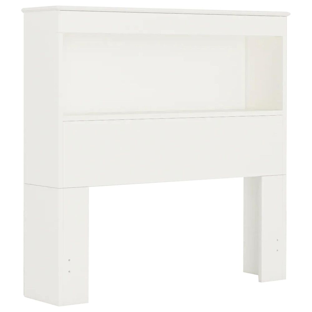 Lemoore Essential Twin Bookcase Headboard in Rockport White, , large