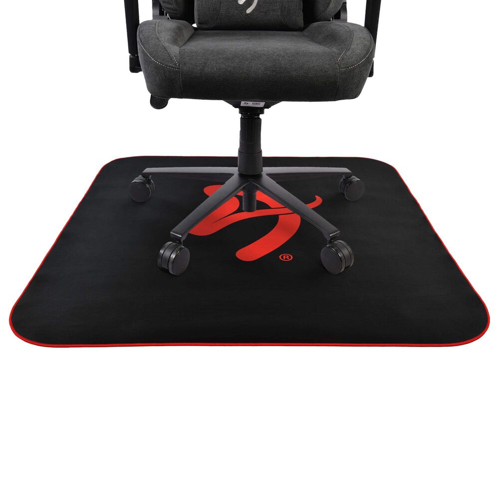 Arozzi Zona Quattro Microfiber Noise Dampening and Scratch Protection Anti-Slip Chair Mat in Black and Red, , large