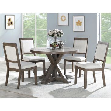 Crystal City Molly 5-Piece Round Dining Set in Grey Washed, , large