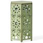 Hearth and Haven Galore 14" Outdoor Hexagon Metal Side Table with Sunburst Cut Out Design in Green, , large