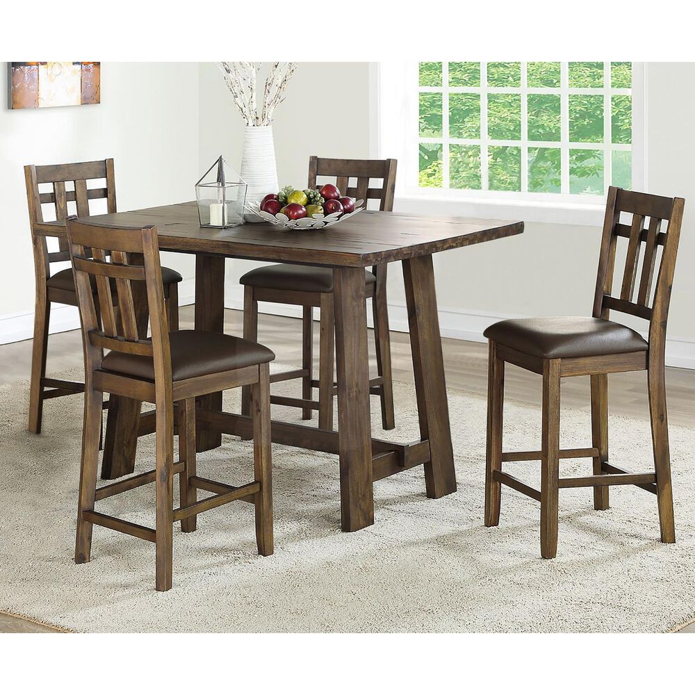 Crystal City Saranac 4 Chairs and 1 Counter Table in Mocha, , large