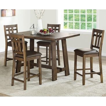 Crystal City Saranac 4 Chairs and 1 Counter Table in Mocha, , large