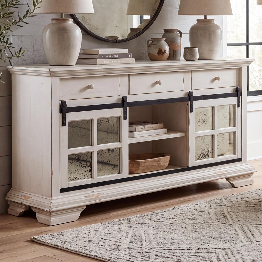 Santa Fe Rustic Console in Antique White, , large