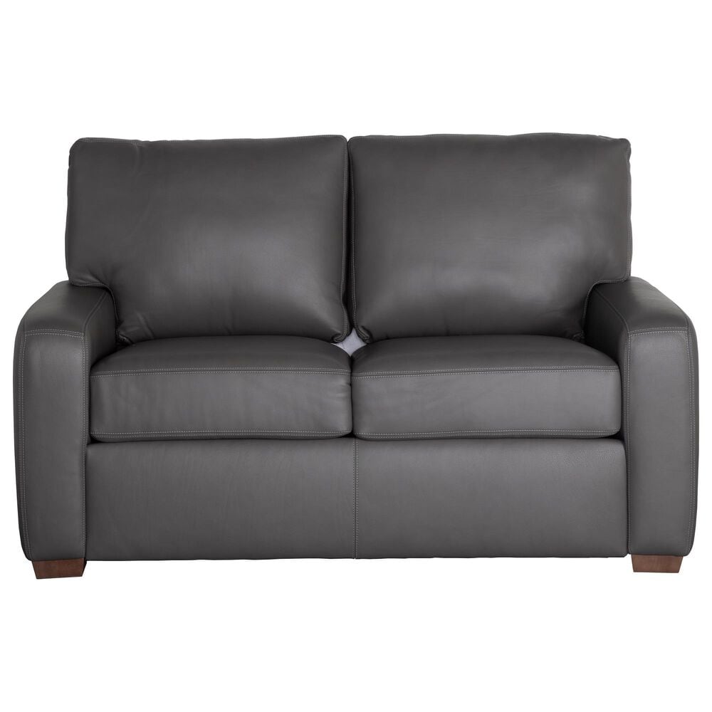 American Leather Camryn Leather Loveseat in Bison Charcoal, , large