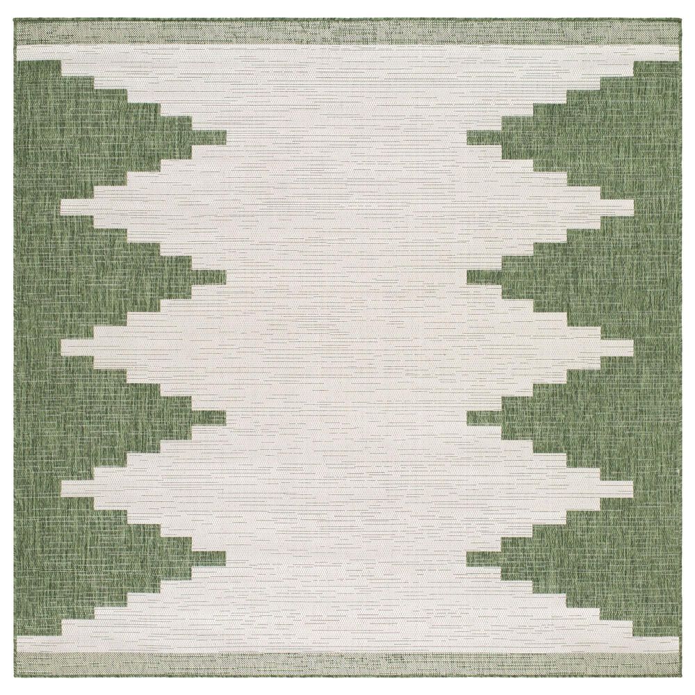Surya Eagean EAG-2435 Grass Green, Ivory, Dark Green and Seafoam 6&#39;7&quot; Square Indoor/Outdoor Area Rug, , large