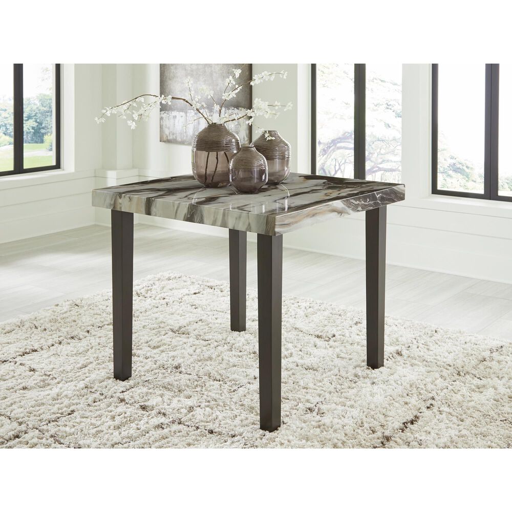 Ashley Jeshina Square Counter Height Table in Dark Brown and Beige - Table Only, , large