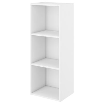 Homlux 3-Tier Bookcase with Decorative Open Shelves in White, , large
