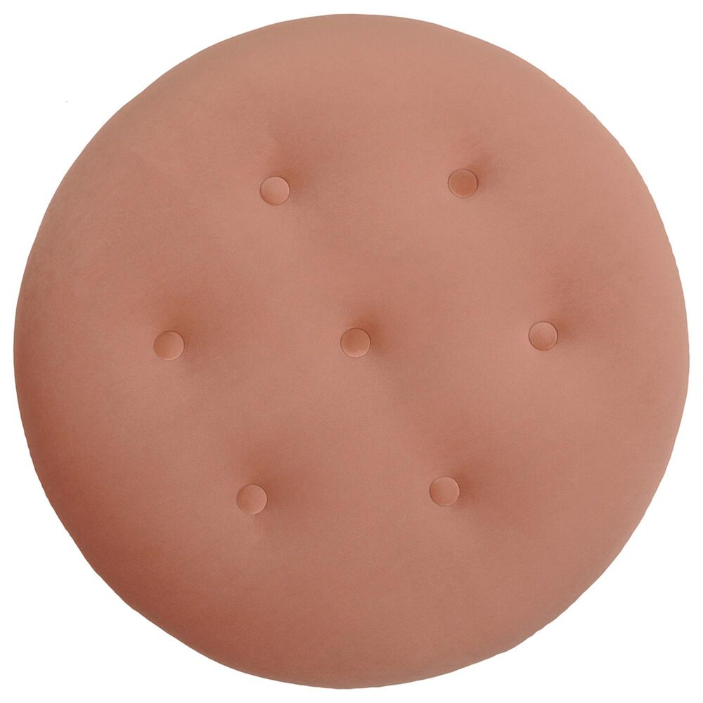 Jennifer Taylor Home Yolanda Accent Ottoman in Peach Orange Velvet, , large