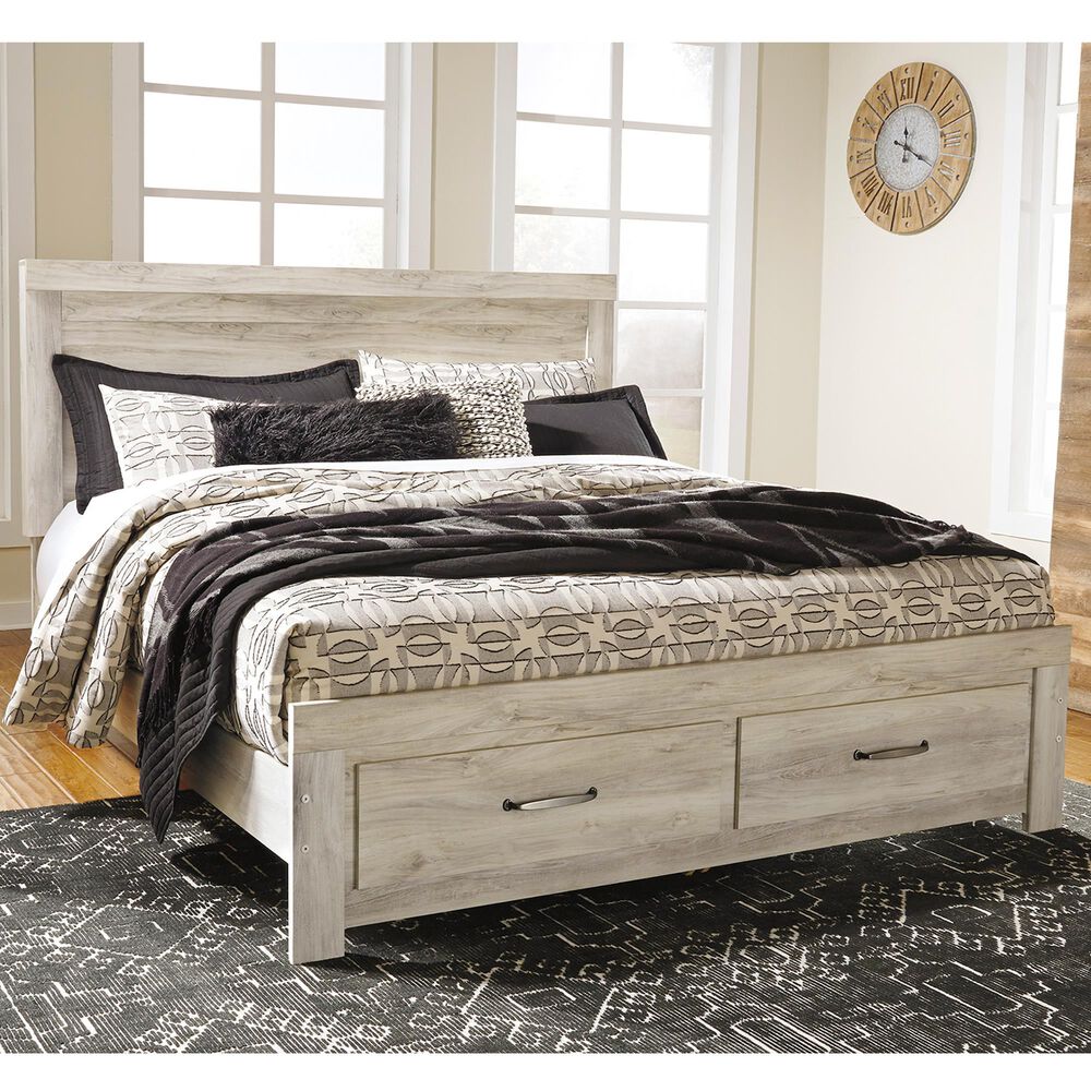 Ashley Bellaby King Storage Bed in Whitewash, , large
