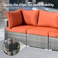 HOMLUX 5-Piece Patio Conversation Set with Two Ottomans in Orange Red, , large