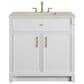 James Martin Bellshire 36" Single Bathroom Vanity in Bright White with 3 cm Siberian Silestone Top and Rectangular Sink, , large