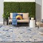 Nourison Aloha ALH17 12" x 15" Blue and Grey Indoor/Outdoor Area Rug, , large