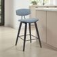Armen Living Fox Counter Height Stool with Speckled Blue Upholstery in Black Brushed, , large