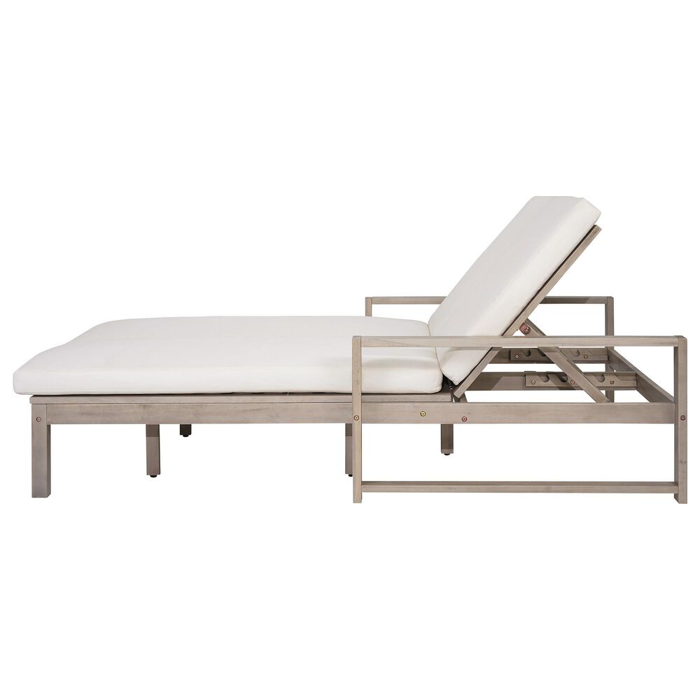 HOMLUX Patio 2-Person Lounge Chair with Grey Frame in Beige, , large