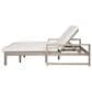 HOMLUX Patio 2-Person Lounge Chair with Grey Frame in Beige, , large