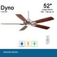 Minka-Aire Dyno 52" Ceiling Fan with Medium Maple and Dark Walnut Blades in Brushed Nickel, , large