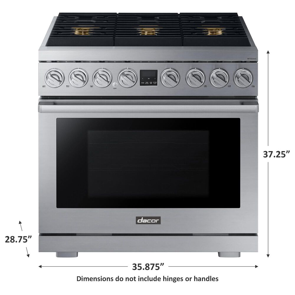 Dacor 36" Professional Gas Range in Silver Stainless Steel, , large