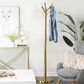 Maple and Jade 5-Hook Freestanding Coat Rack in Polished Gold, , large