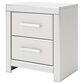 Ashley Zuraleus Queen Upholstered Storage Bed with Two Nightstands in Matte White, , large