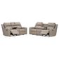 Ashley Lavenhorne Manual Reclining Sofa and Loveseat Set in Pebble, , large
