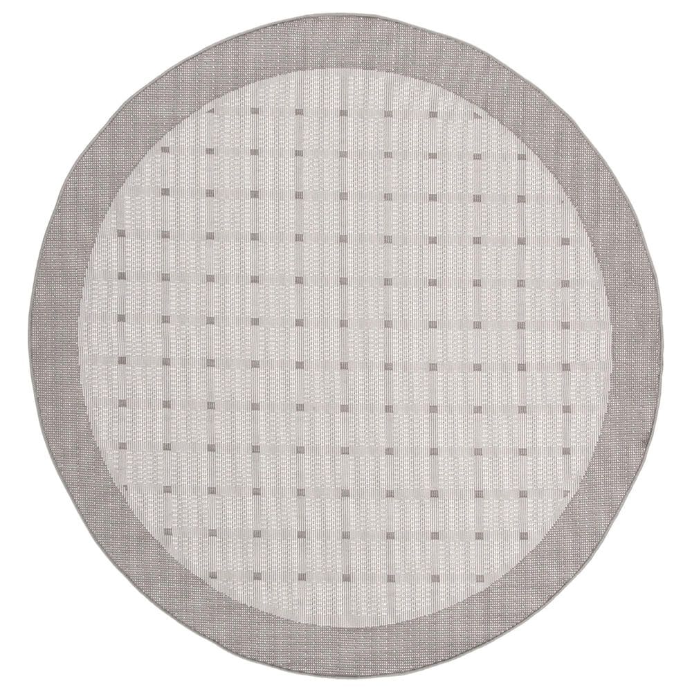 Safavieh Bermuda BMU801F 6"7" Round Grey and Ivory Indoor/Outdoor Area Performance Rug, , large