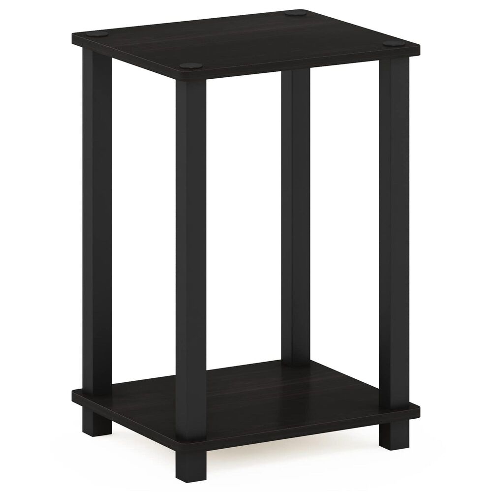 HOMLUX Simplistic 1-Tier End Table in Espresso and Black, , large