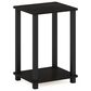HOMLUX Simplistic 1-Tier End Table in Espresso and Black, , large