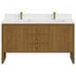 James Martin Hudson 60" Double Bathroom Vanity in Honey Oak with Single Hole 3 cm White Zeus Silestone Top and Rectangular Sinks, , large