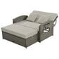 HOMLUX Wicker Rattan Double Chaise Lounge in Grey, , large