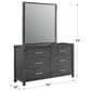 New Heritage Design Odessa 6-Drawer Dresser and Mirror in Charcoal and Silver, , large