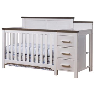 Sorelle Farmhouse 2-Piece Crib with Changer in Chocolate and White, , large