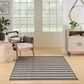 Nourison Positano POS03 Charcoal and Ivory 6" x 9" Indoor/Outdoor Area Rug, , large