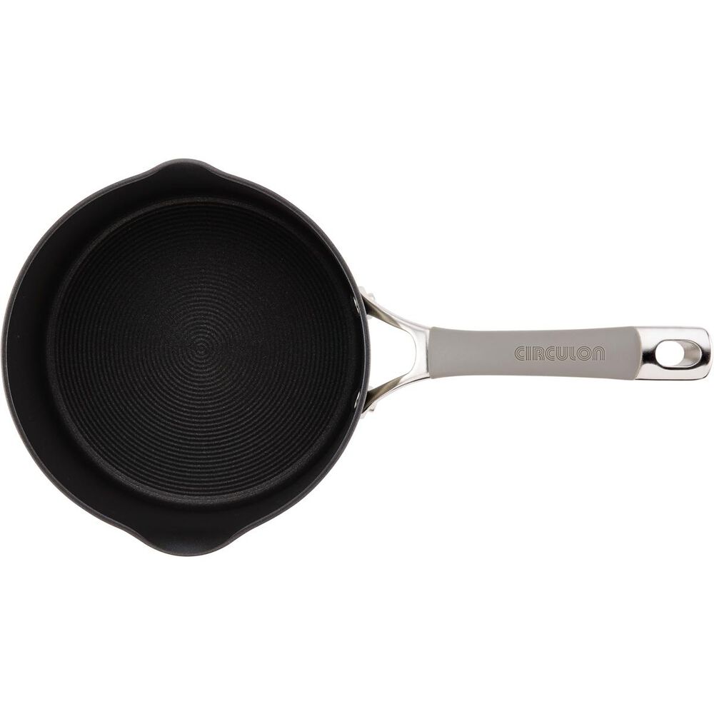 Circulon 3 Quart Covered Straining Saucepan with Pour Spouts in Oyster Gray, , large