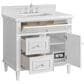 James Martin Vanities Lorelai 36" Single Vanity in Bright White with 3 cm White Zeus Quartz Top, , large