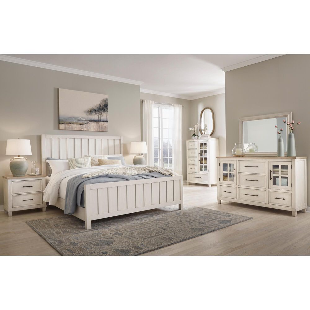 Ashley Shaybrock King Panel Bed in Antique White, , large