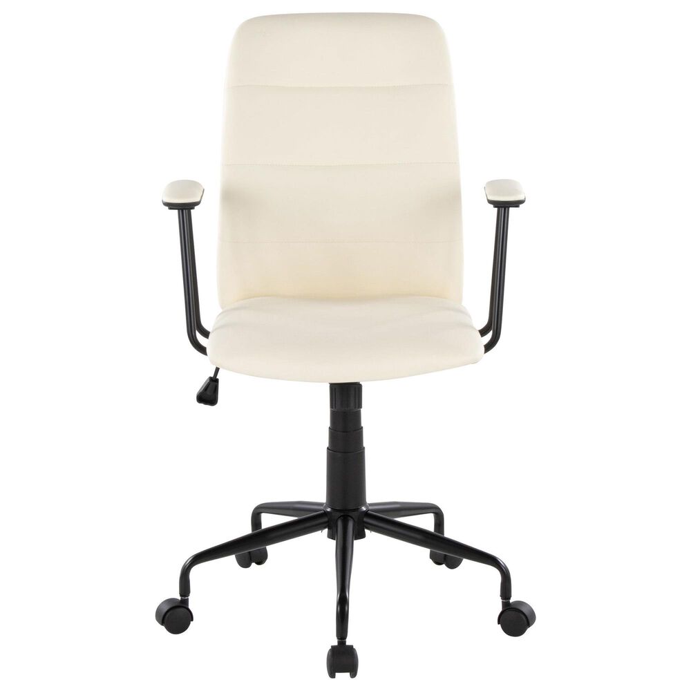 Lumisource Fredrick Office Chair with Cream Cushion in Black, , large