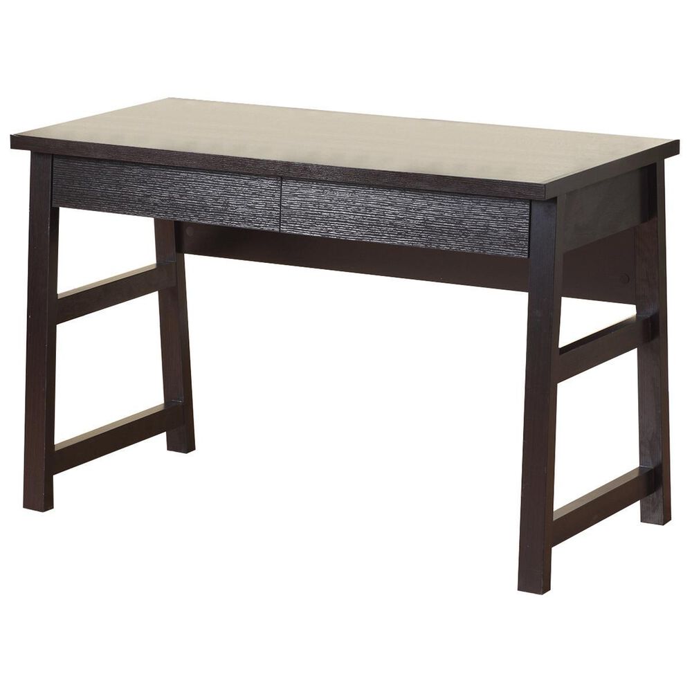 Living Essentials Textured Laminate 2-Drawer Desk in Brown, , large