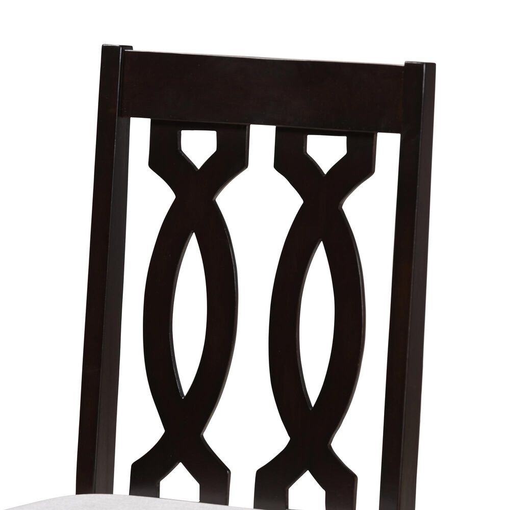 Baxton Studio Cherese Side Chair with Grey Cushion in Espresso Brown (Set of 4), , large