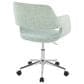 LumiSource Margarite Swivel Task Chair with Light Green Fabric Cushion in Chrome, , large