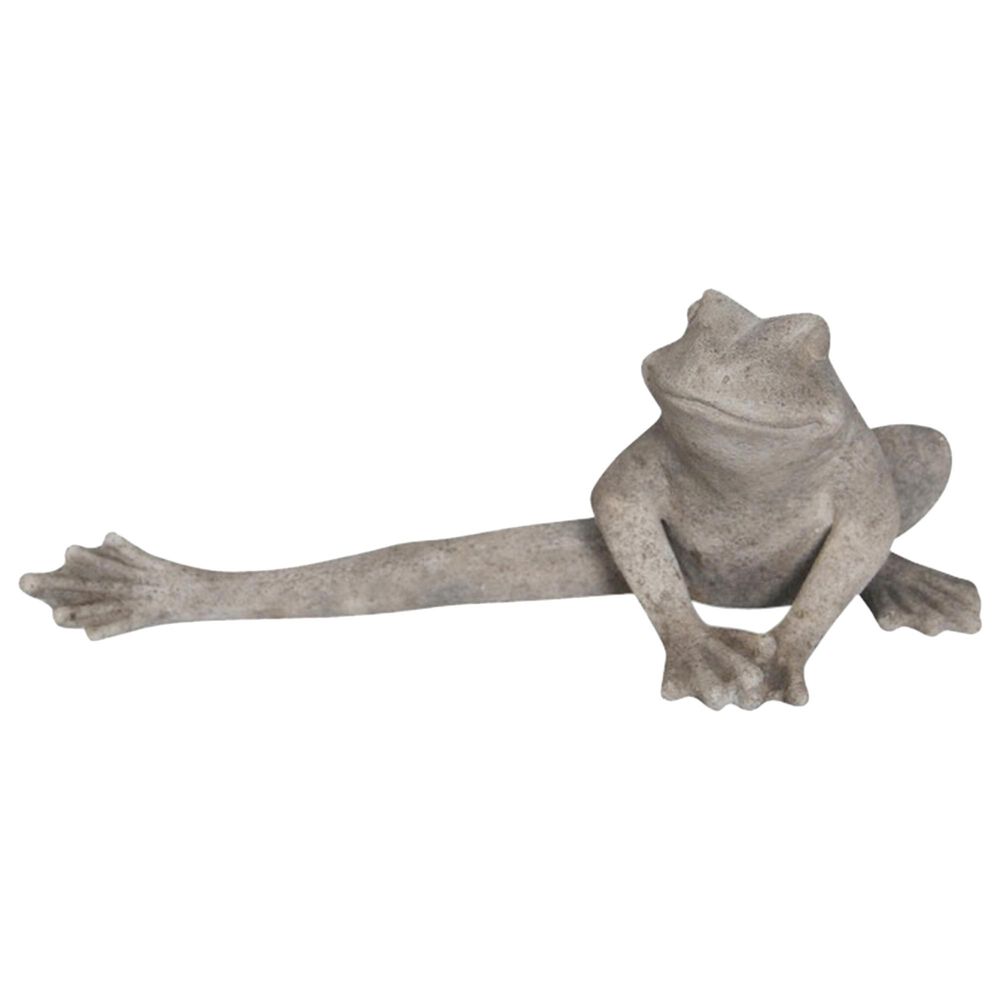 Sagebrook Home Resin Frog with Leg Out Figurine in Gray, , large