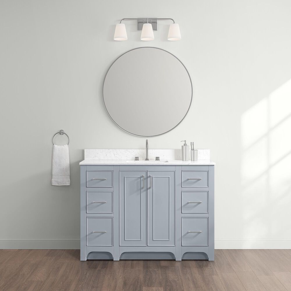 37B Lucerne 48" Single Bathroom Vanity in Soft Blue with Marble Top and Backsplash, , large
