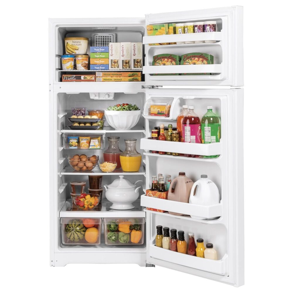GE Appliances 17.5 Cu. Ft. Freestanding Top Freezer Refrigerator in White, , large