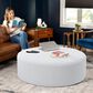 Jaxx Candler Round Ottoman in White, , large
