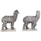 Maple and Jade Eclectic Resin Llama Sculpture in Silver (Set of 2), , large